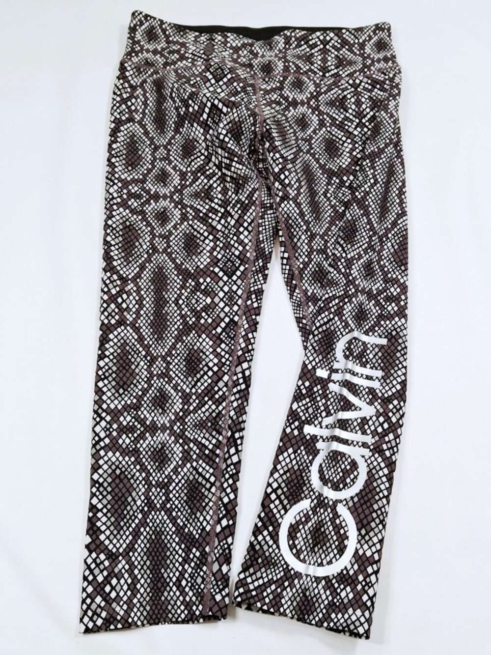 Calvin Klein Womens Sz XL Gym to Swim Capri Leggings Crossover Yoga Activewear